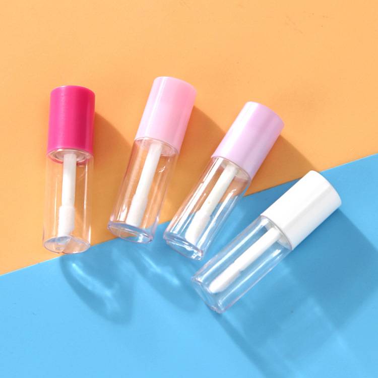 3.5ml Private Label Pink Lipgloss Containers Cosmetic Packaging Wand Tubes Clear Lip Gloss Tubes With Big Brush