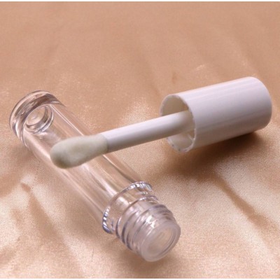 4ml Unique Big Applicator Clear Lipgloss Tube White Lip Gloss Tubes With Big Wand Brush Private Label